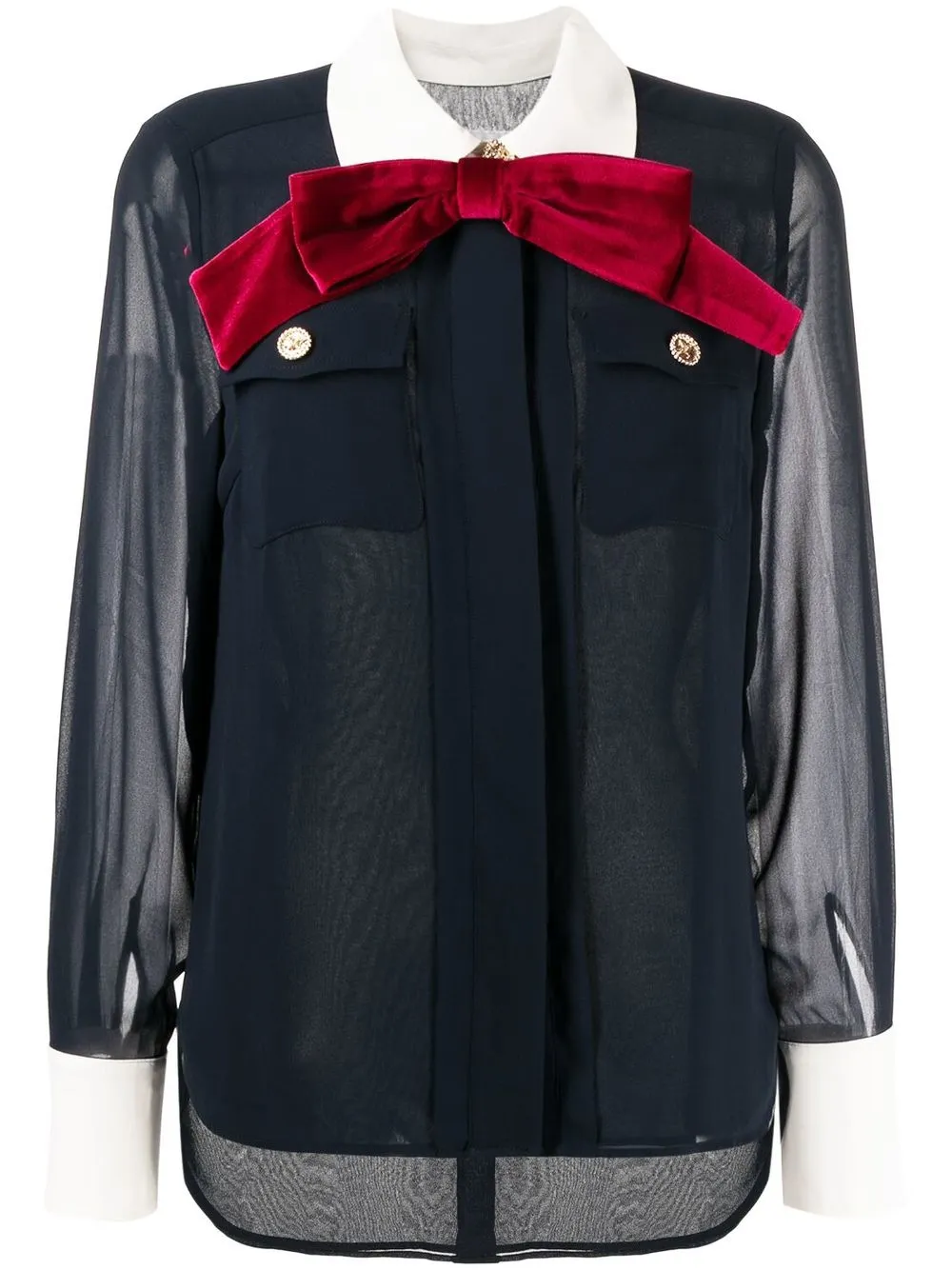 Edward Achour Paris pussy-bow tank top blouse
