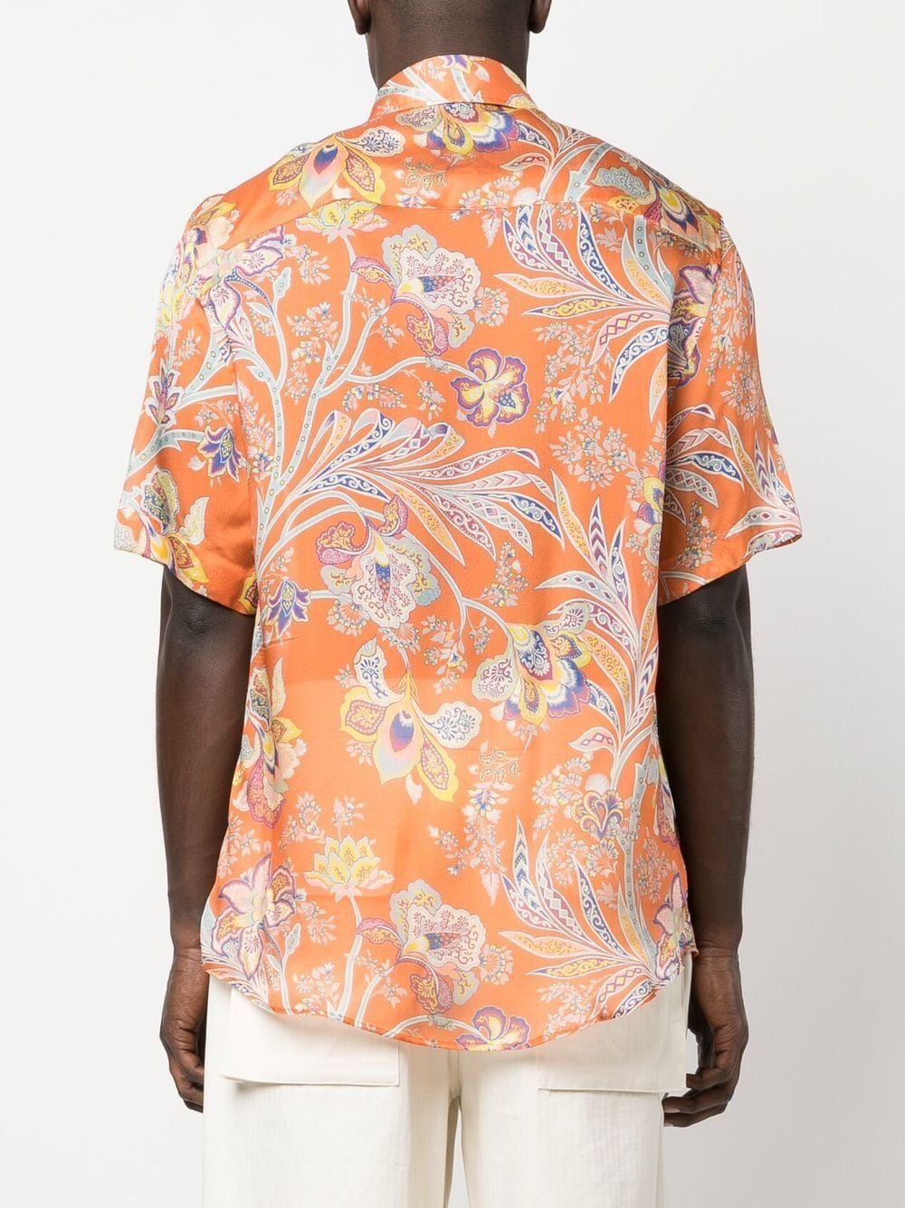 Shop Etro Paisley-print Silk Shirt In 橘色