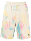 BARROW tie-dye print logo shorts - Neutrals
