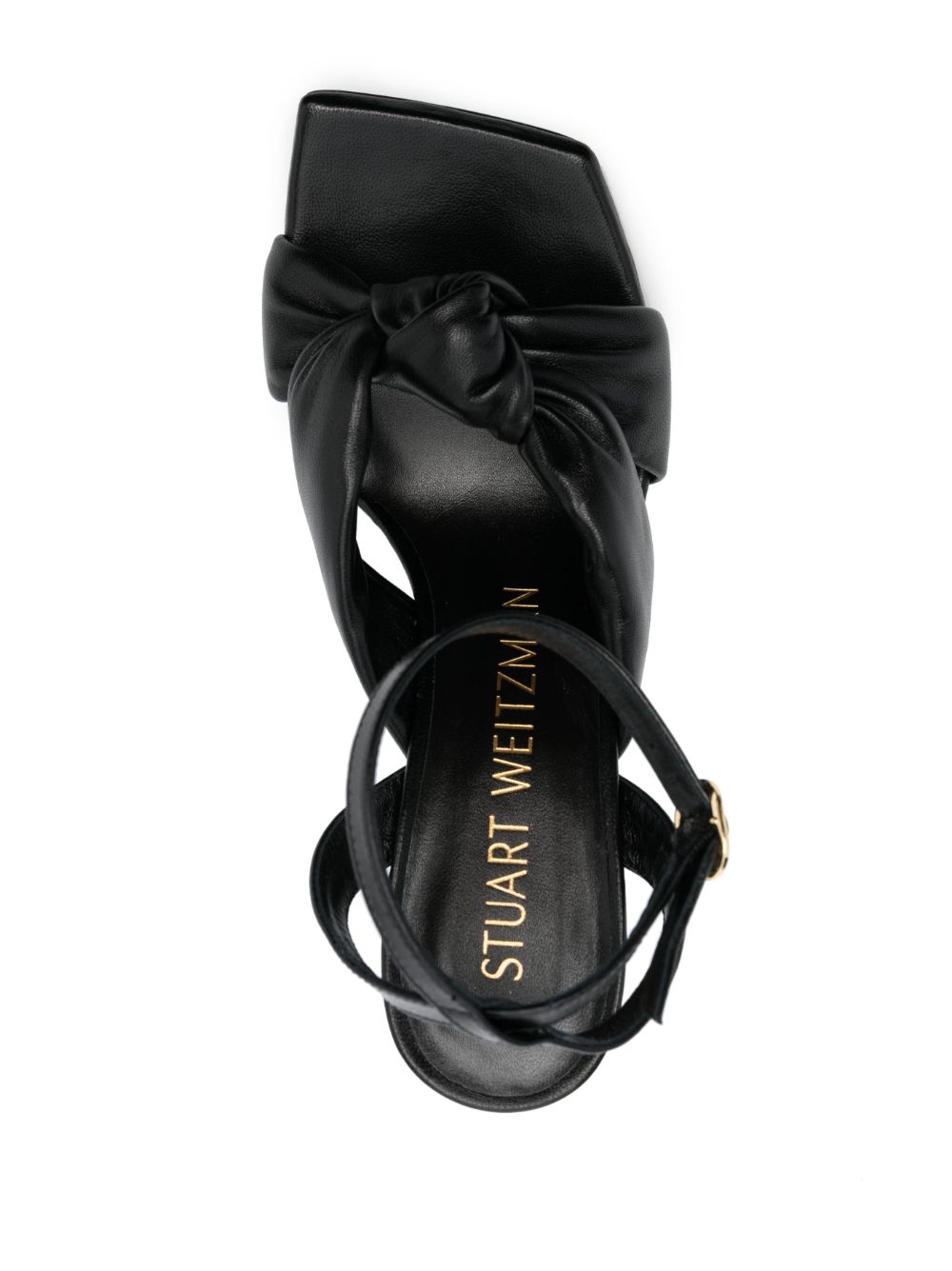 Shop Stuart Weitzman Playa 110mm Leather Sandals In Black