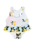 Nessi Byrd Kids Ira lemon-print tankini set - Multicolour