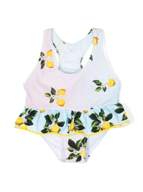 Nessi Byrd Kids Ira lemon-print tankini set