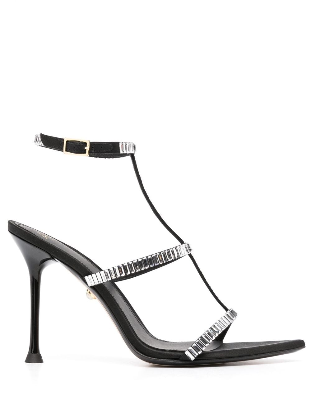 Shop Alevì Lisa 110mm Crystal-embellished Sandals In Schwarz