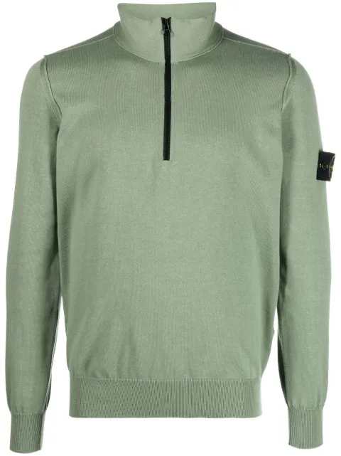 Stone Island Compass motif zip-up sweatshirt