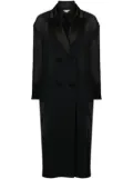 sacai layered chiffon-effect trench coat - Black