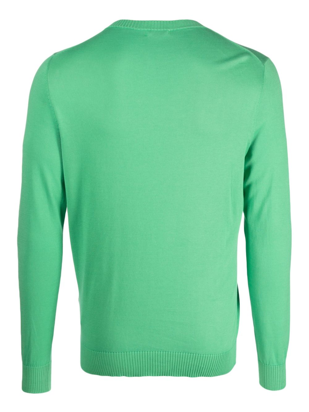 Malo Sweater met geribbelde afwerking - Groen