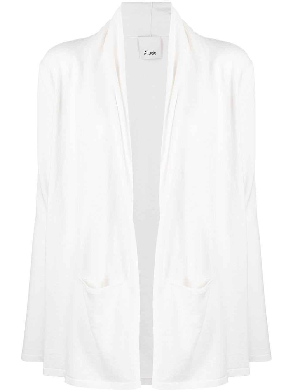 Allude Open-front Cowl-neck Top In White