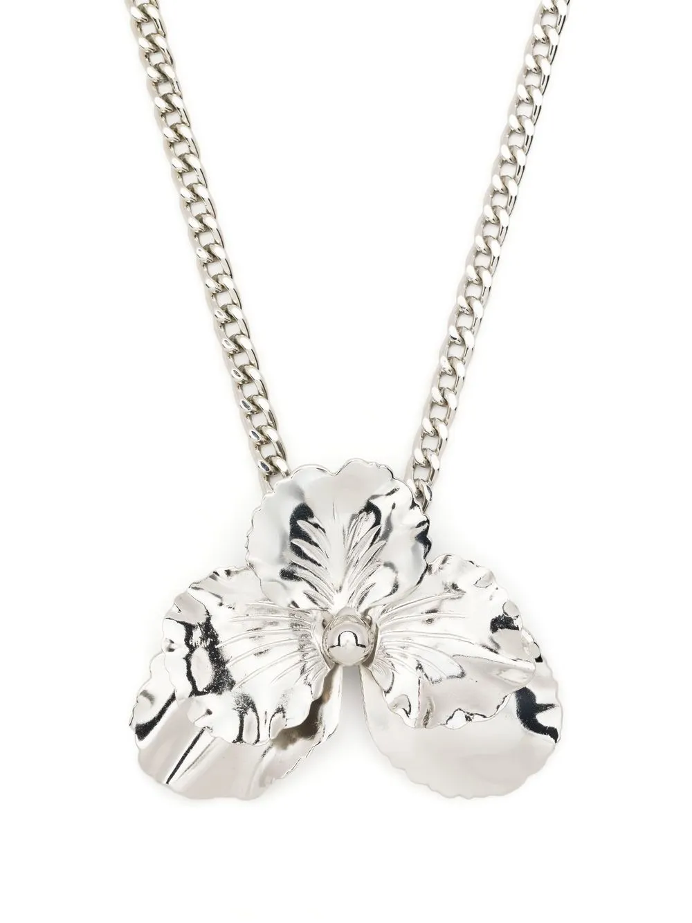 

David Koma metallic flower necklace - Silver