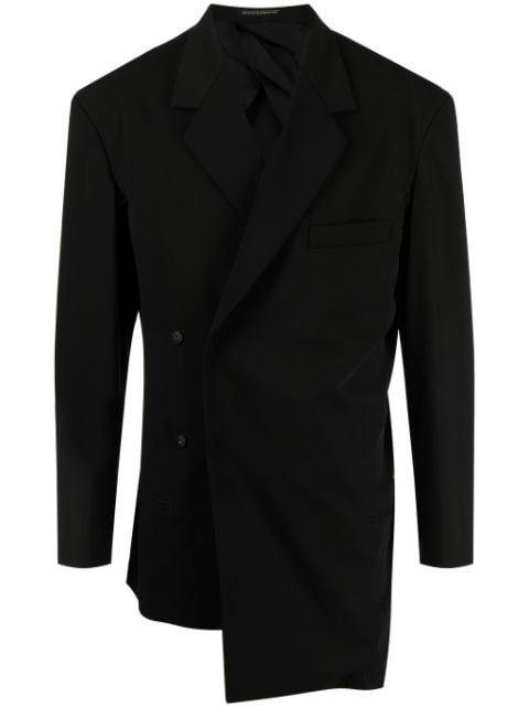 Yohji Yamamoto blazer con doble botonadura con diseño drapeado