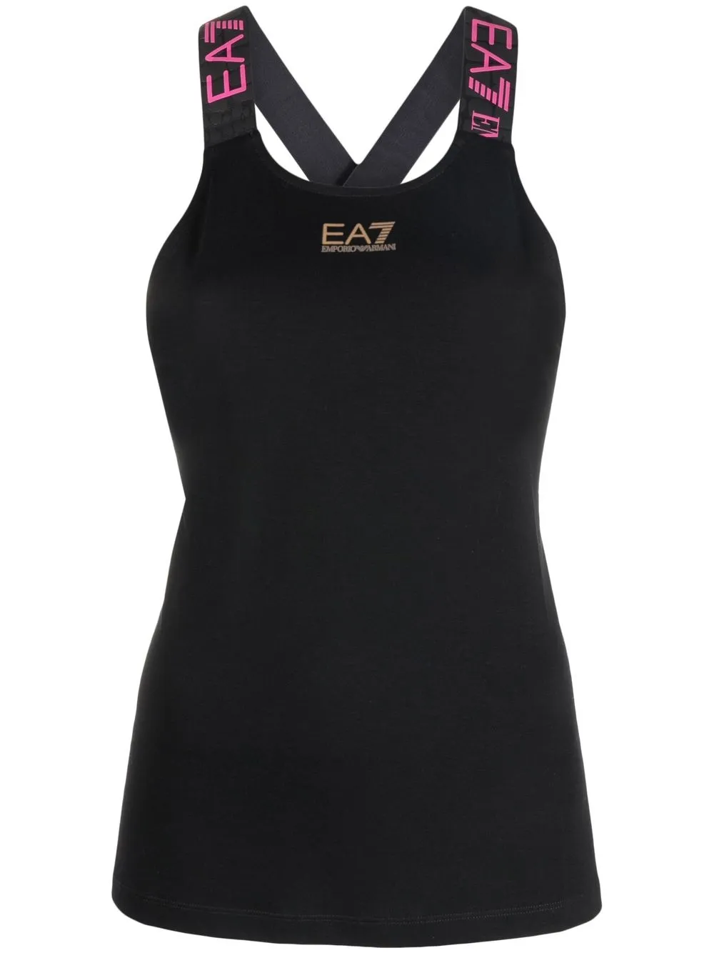 

Ea7 Emporio Armani logo-straps tank top - Black