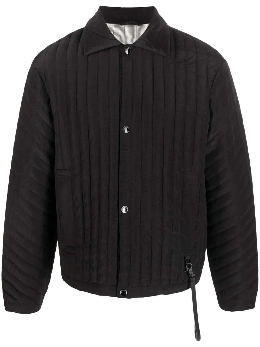 

Emporio Armani quilted press-stud fastening coat - Black