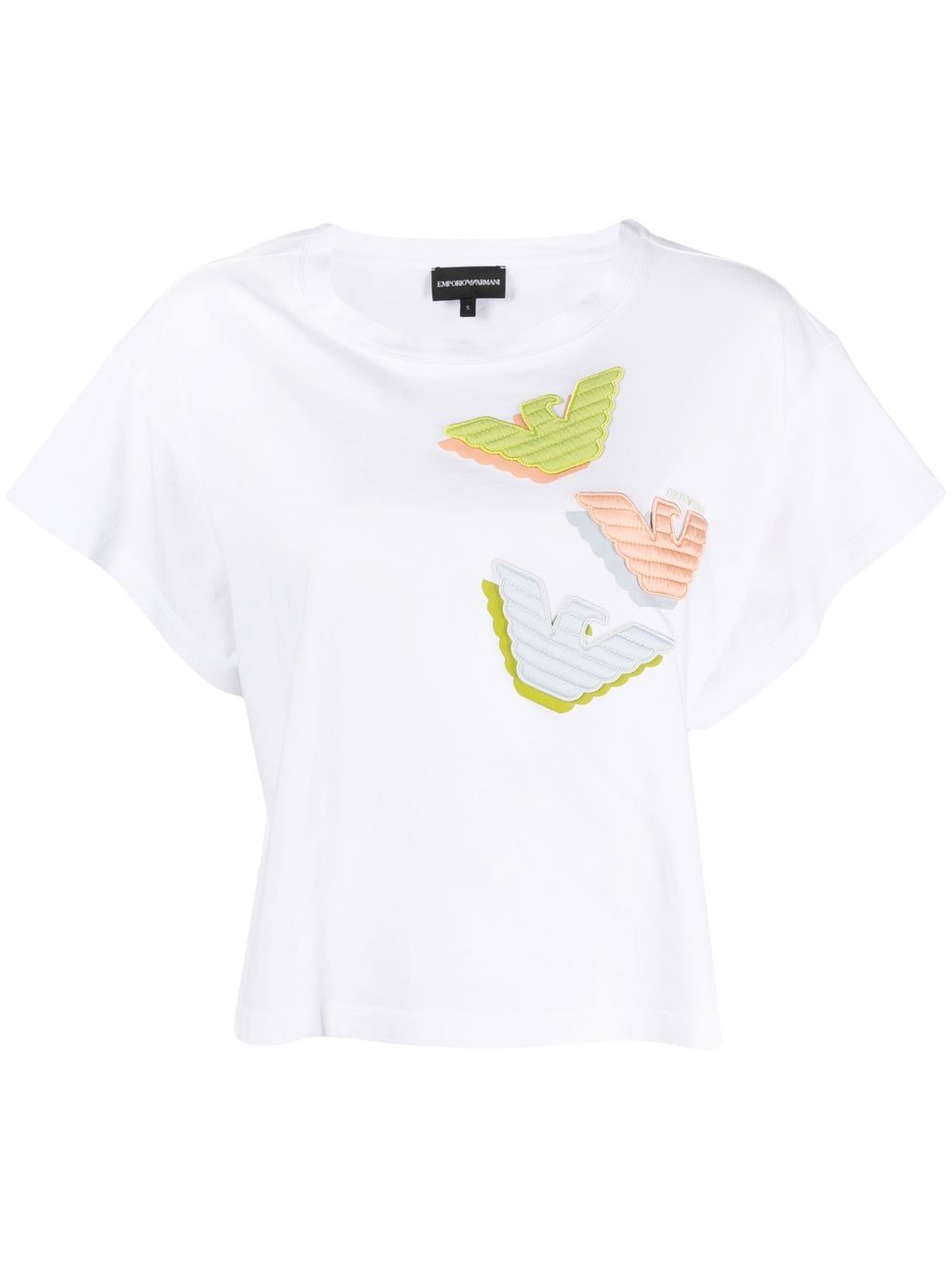 

Emporio Armani logo-appliqué cotton T-shirt - White