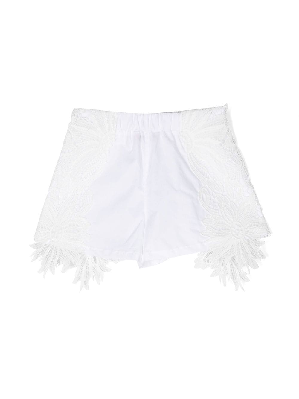 Shop Miss Blumarine Lace Detail Shorts In White