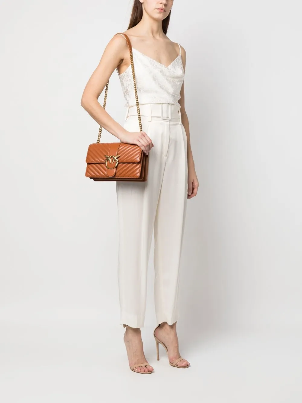 PINKO Love Lady Puff crossbodytas - Bruin