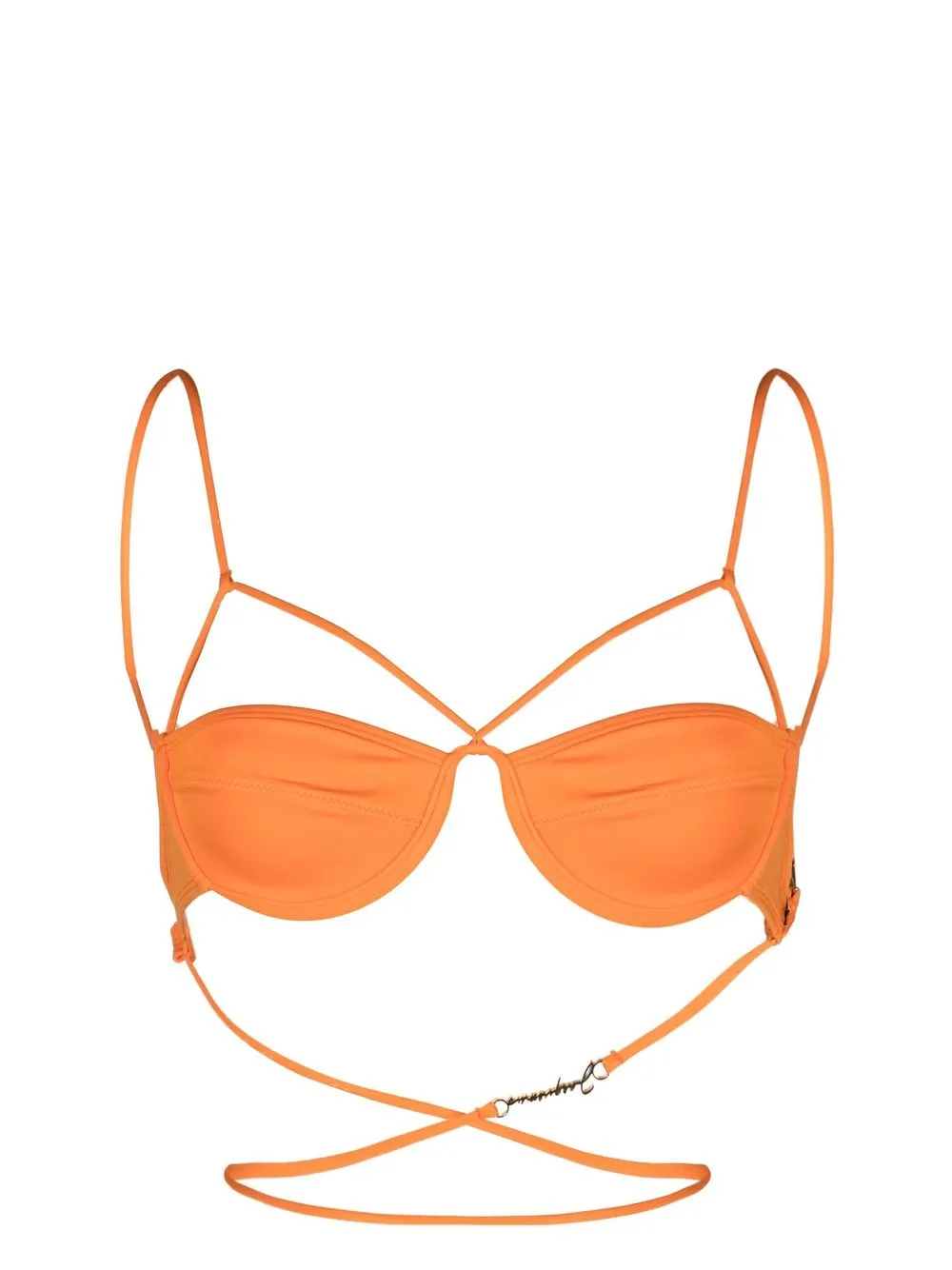 

Jacquemus logo-plaque bikini top - Orange