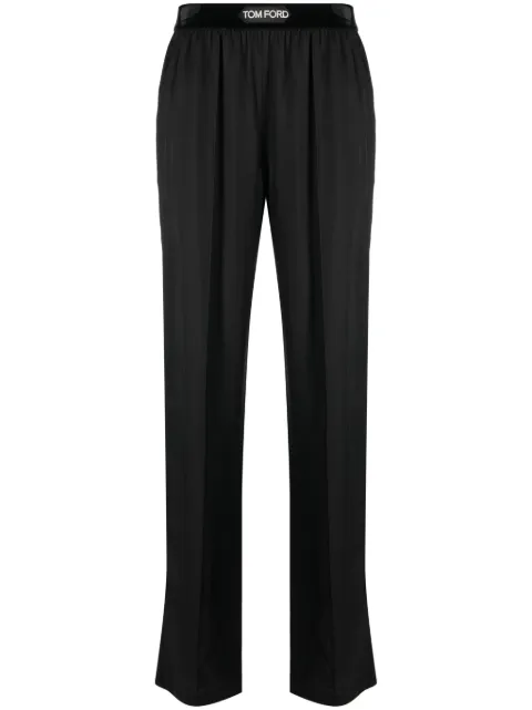 TOM FORD logo-waistband straight trousers