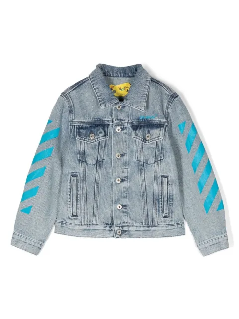 Off-White Kids джинсовая куртка с полосками Diag