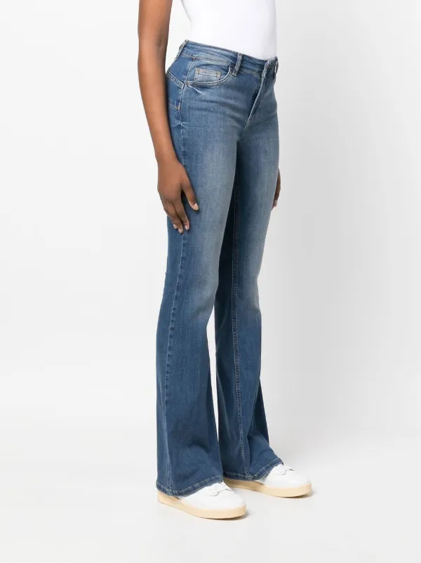 デニム・ジーパン LIU JO Woman Jeans Blue CF4190DS015 X0628 LIU JO mid-rise Flared Jeans | Blue | FARFETCH