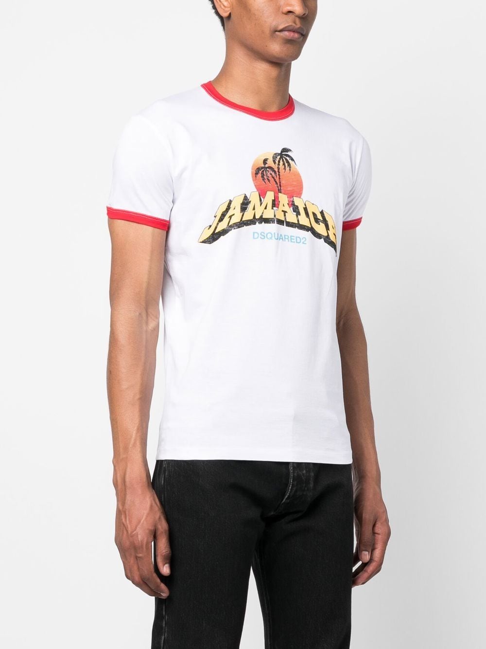 Shop Dsquared2 Jamaica Logo-print T-shirt In Weiss