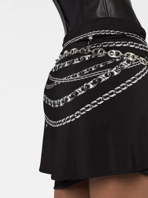 Rabanne chain print Mini Skirt Black FARFETCH CA