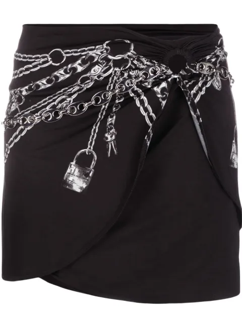 Rabanne chain-print mini skirt