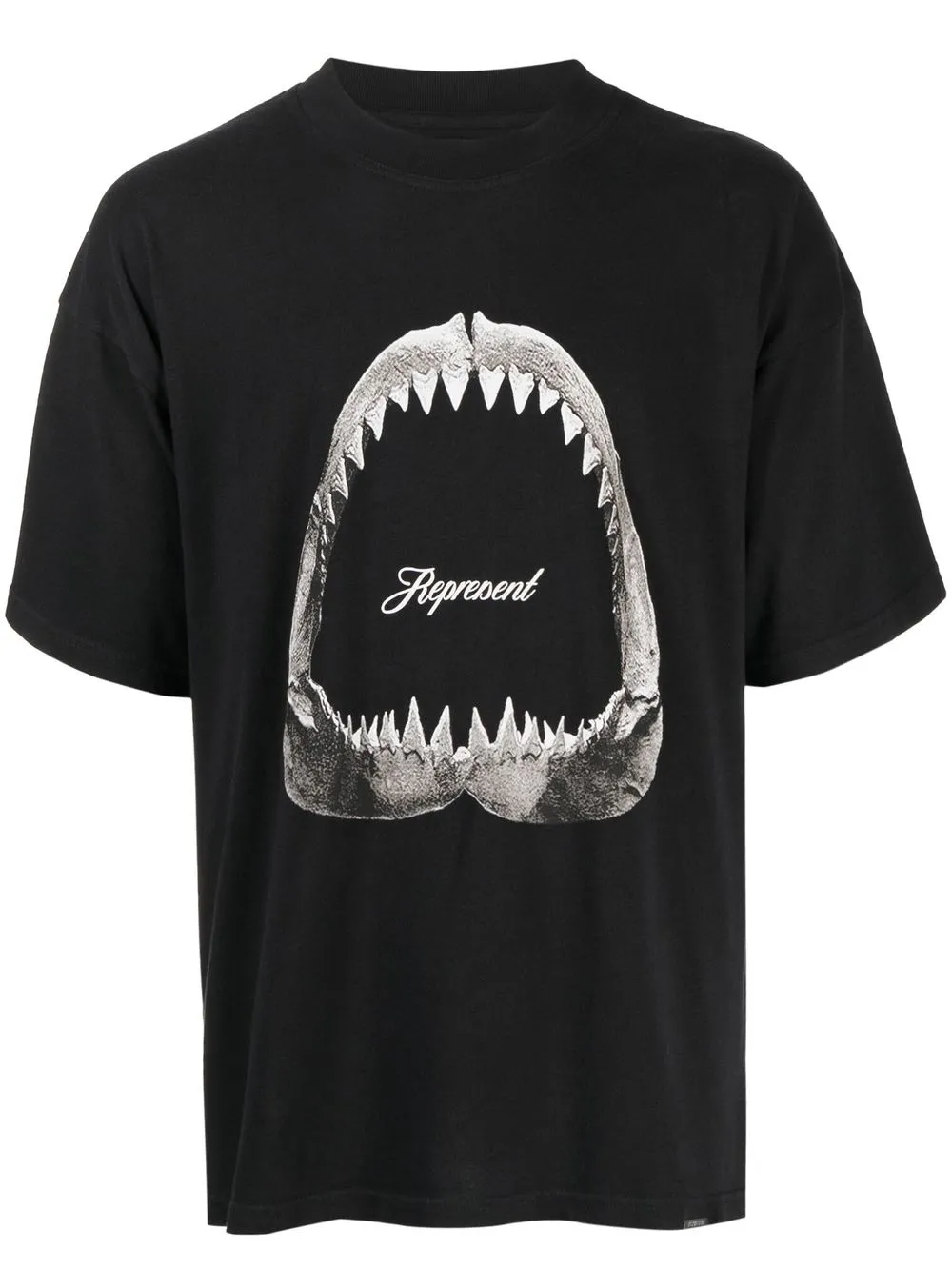 

Represent shark-print cotton T-shirt - Black