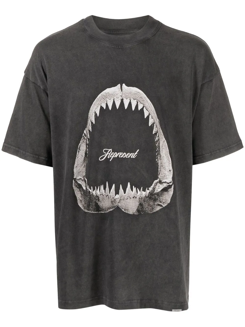 

Represent shark-print cotton T-shirt - Grey