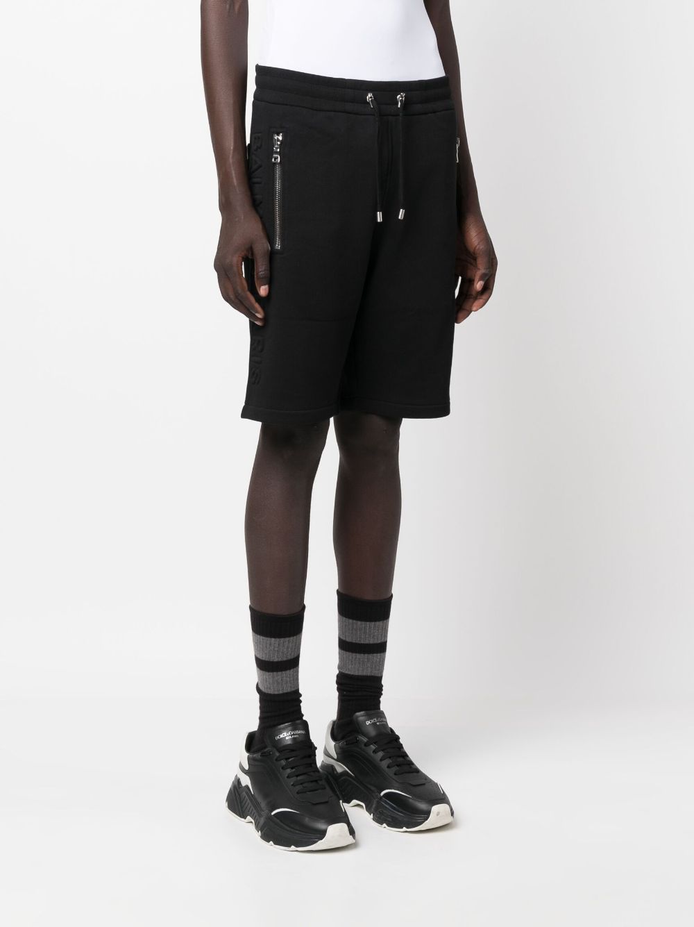 Balmain Bermuda shorts met reliëf - Zwart