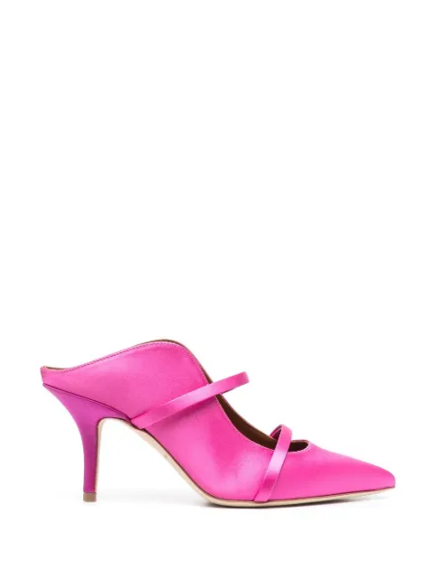 Malone Souliers satin finish pointed toe mules