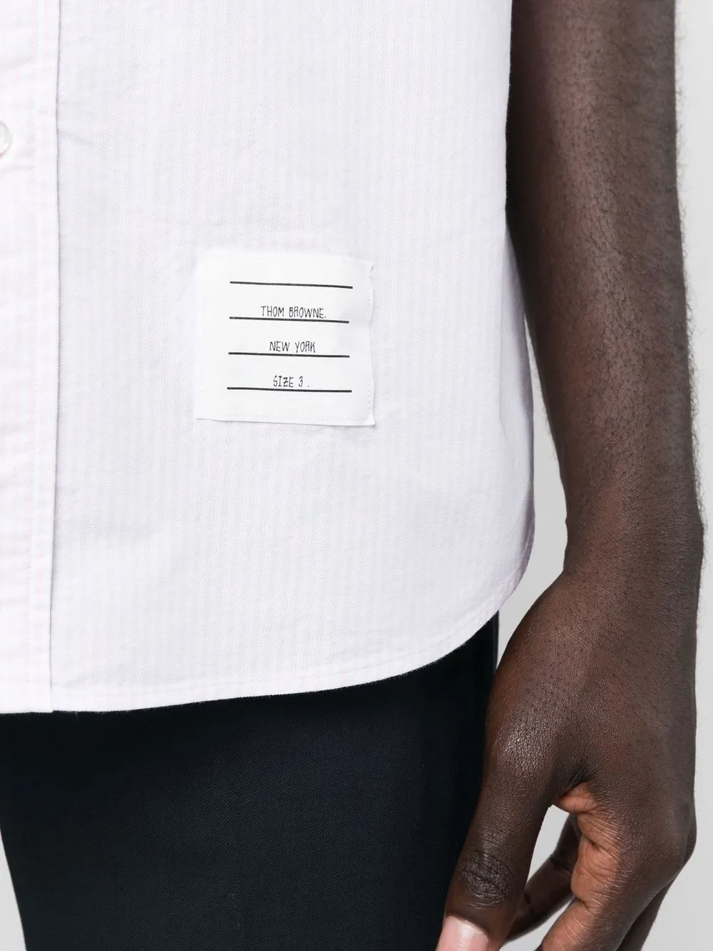 Thom Browne Short Sleeve Striped Shirt In Rosa