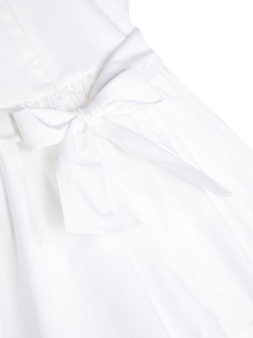 Shop Il Gufo Bow-detail Flared Dress In White