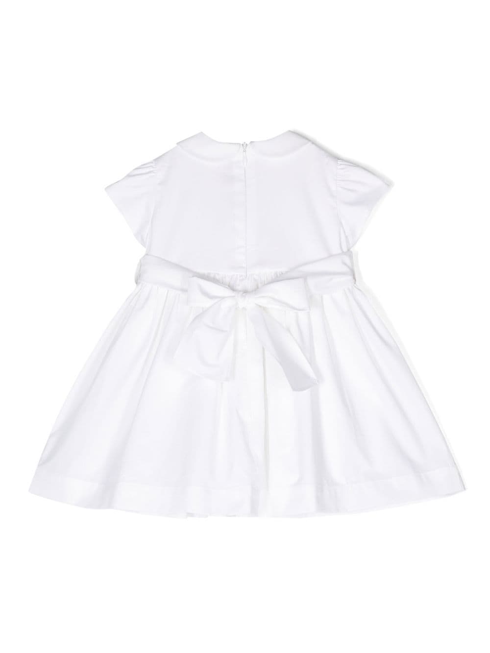 Shop Il Gufo Bow-detail Flared Dress In White