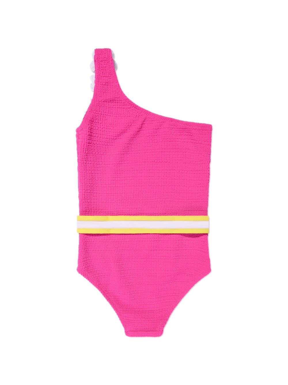 Shop Nessi Byrd Crinkled One-shoulder Swimsuit In Pink