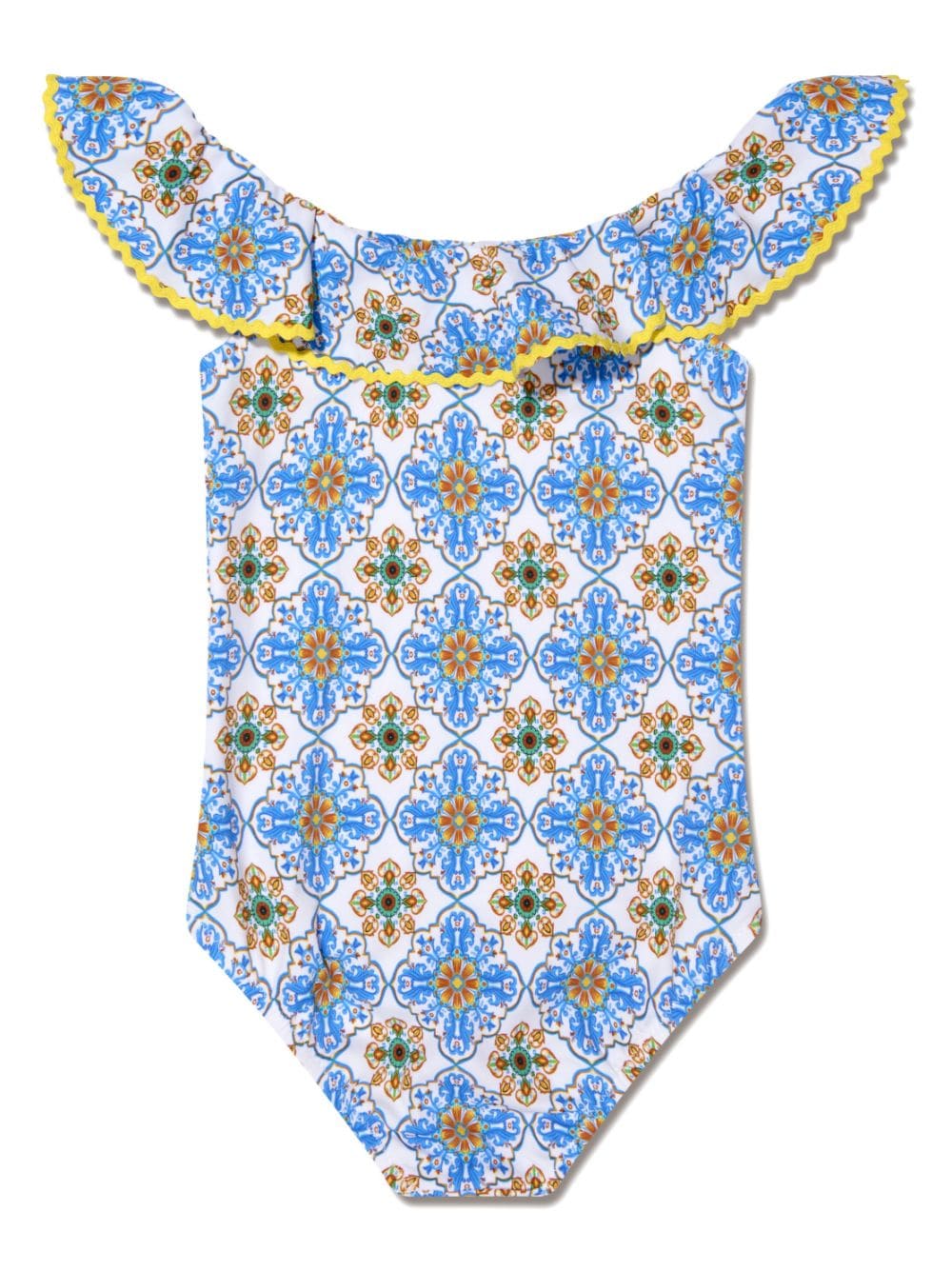 Shop Nessi Byrd Fenty Geometric-print Swimsuit In Blue