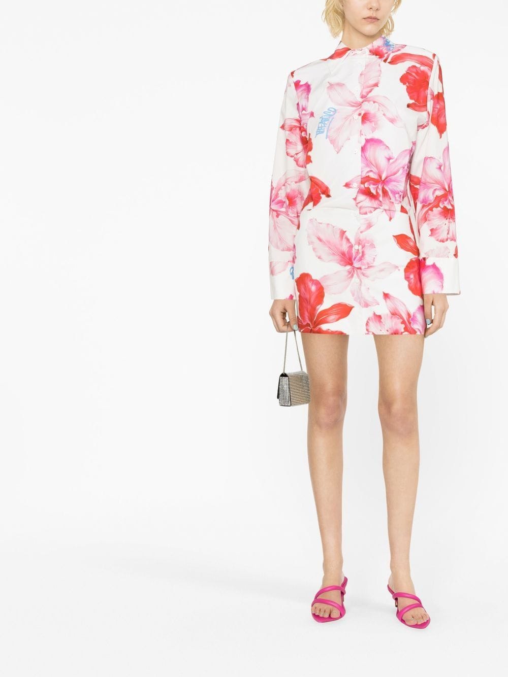 The Attico Mini-jurk met bloemenprint - Roze