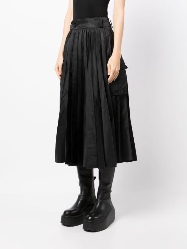【未使用】sacai 21SSブラックプリーツスカート