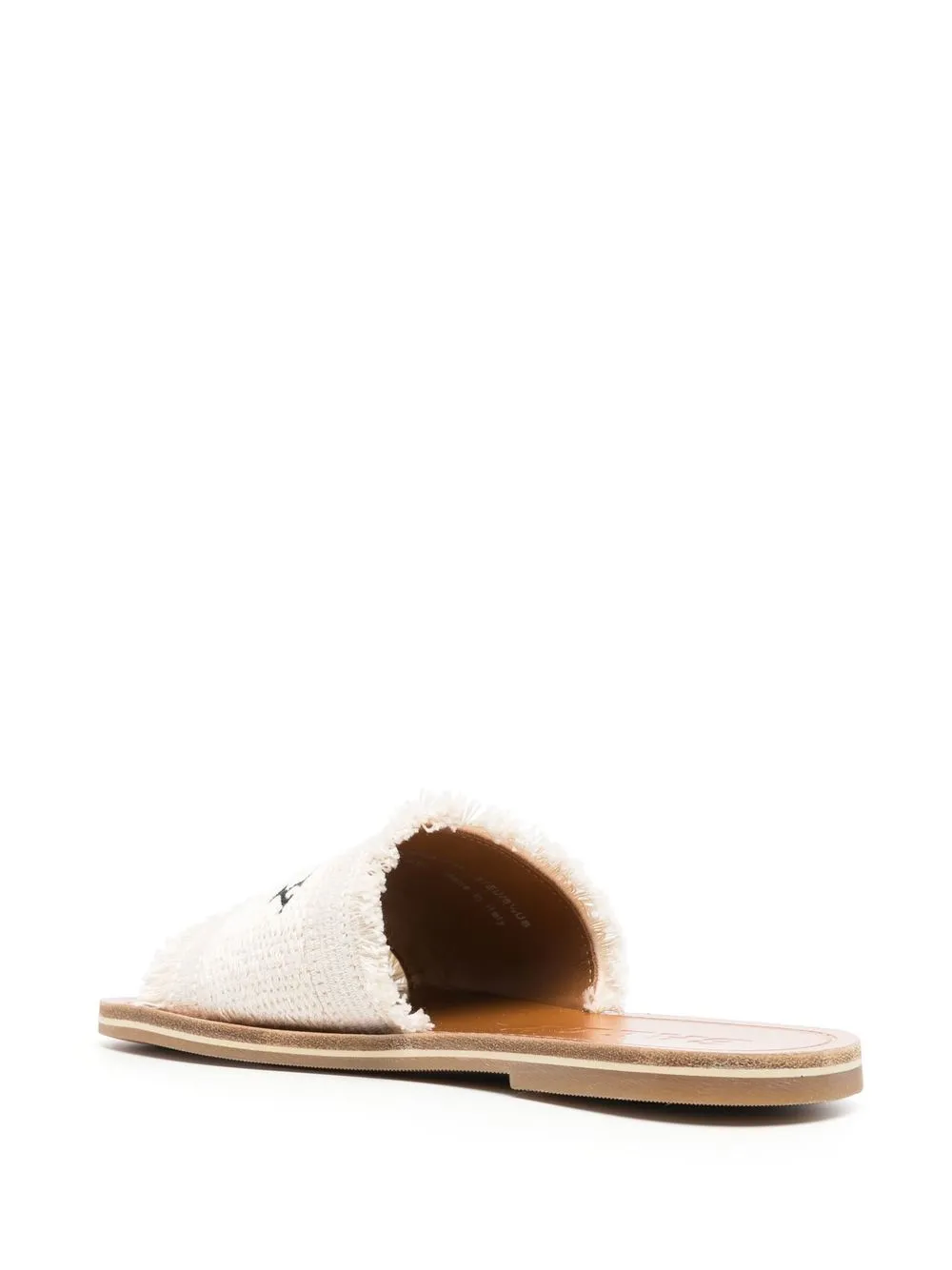 Bally Logo-print Frayed Sandals In Neutrals