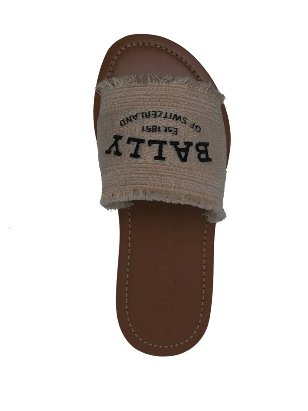 Bally Logo-print Frayed Sandals In Neutrals