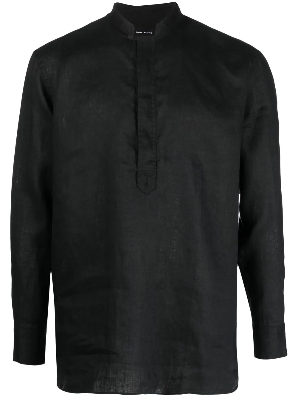 

Tagliatore concealed fastening collarless shirt - Black