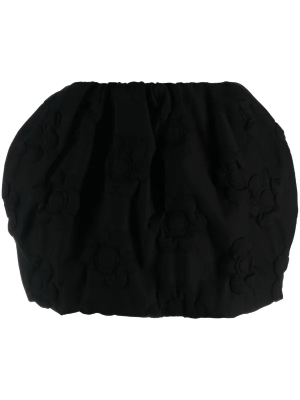Max Mara Ruched Puffball Skirt in Black