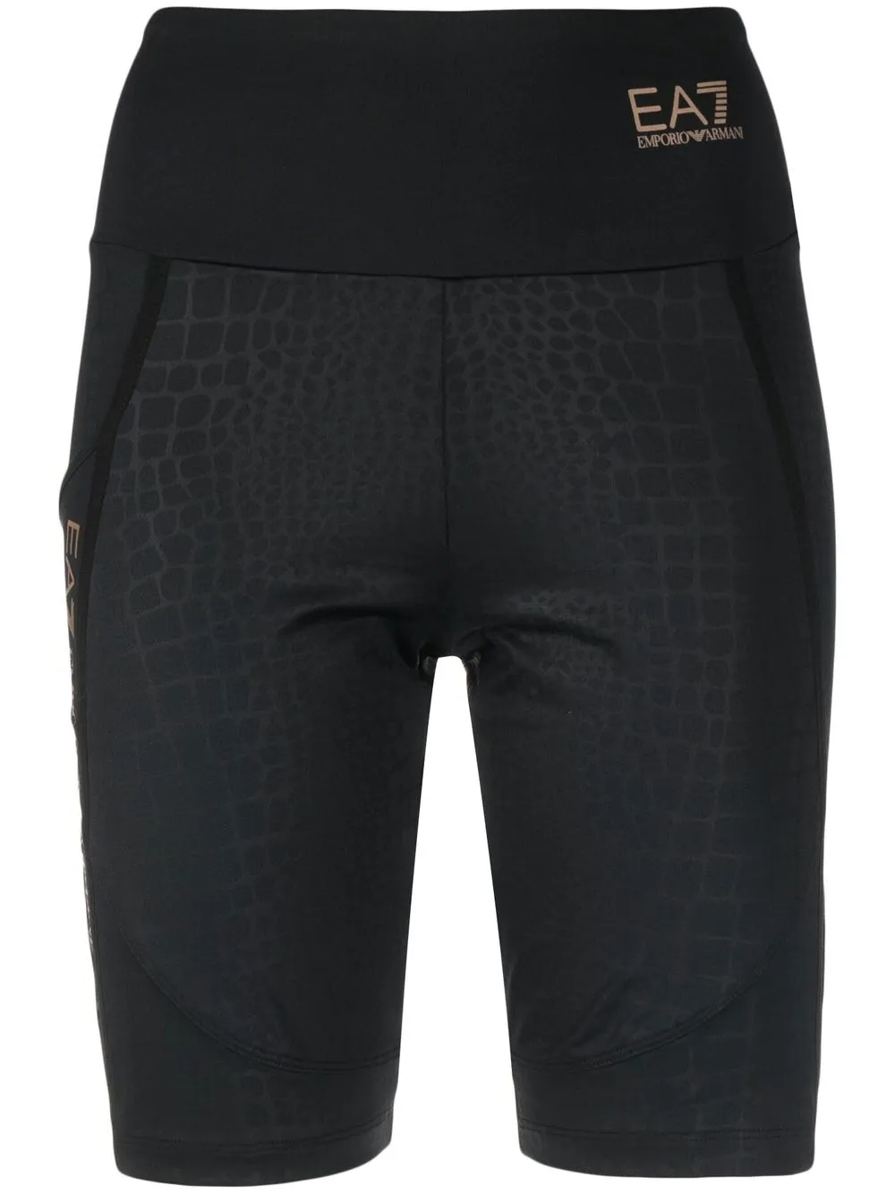 

Ea7 Emporio Armani knee-length snake-print shorts - Black