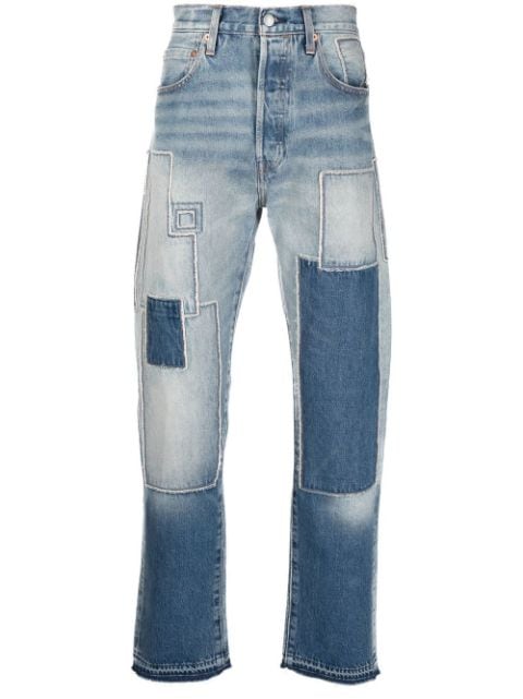 Levi's: Made & Crafted patchwork-design straight-leg jeans