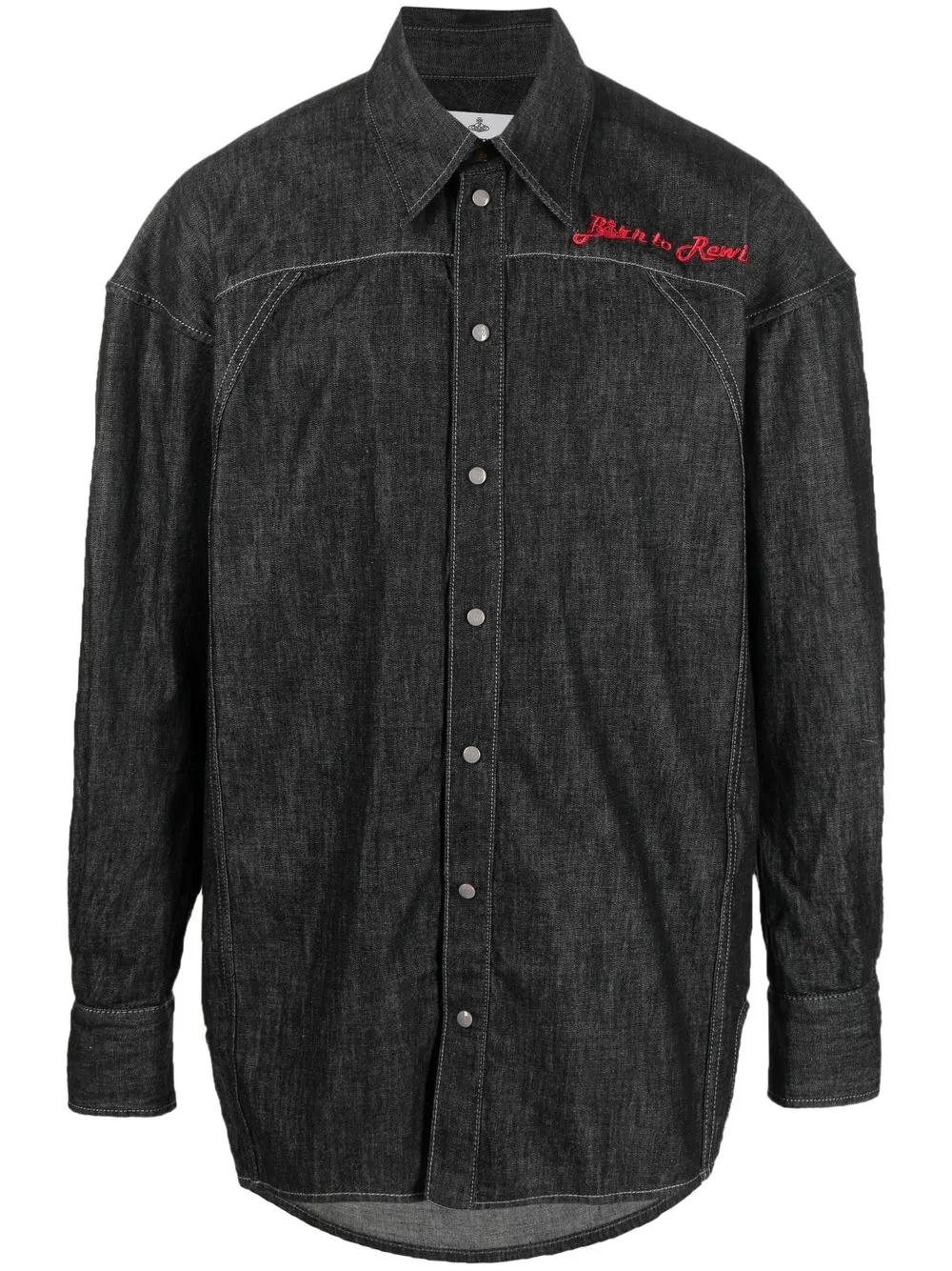 

Vivienne Westwood washed logo-embroidered shirt - Black