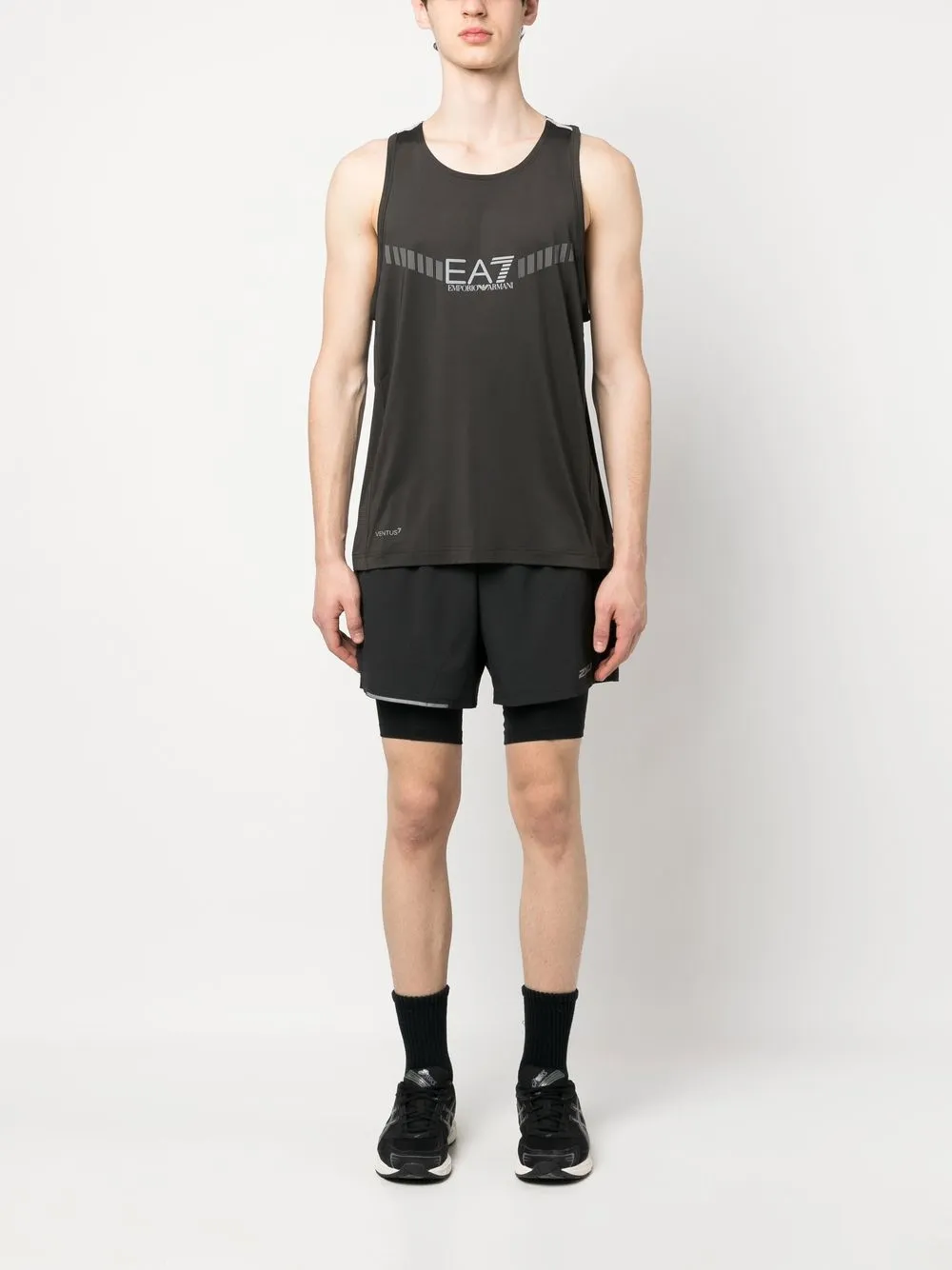 Ea7 Emporio Armani Tanktop met logoprint - Grijs