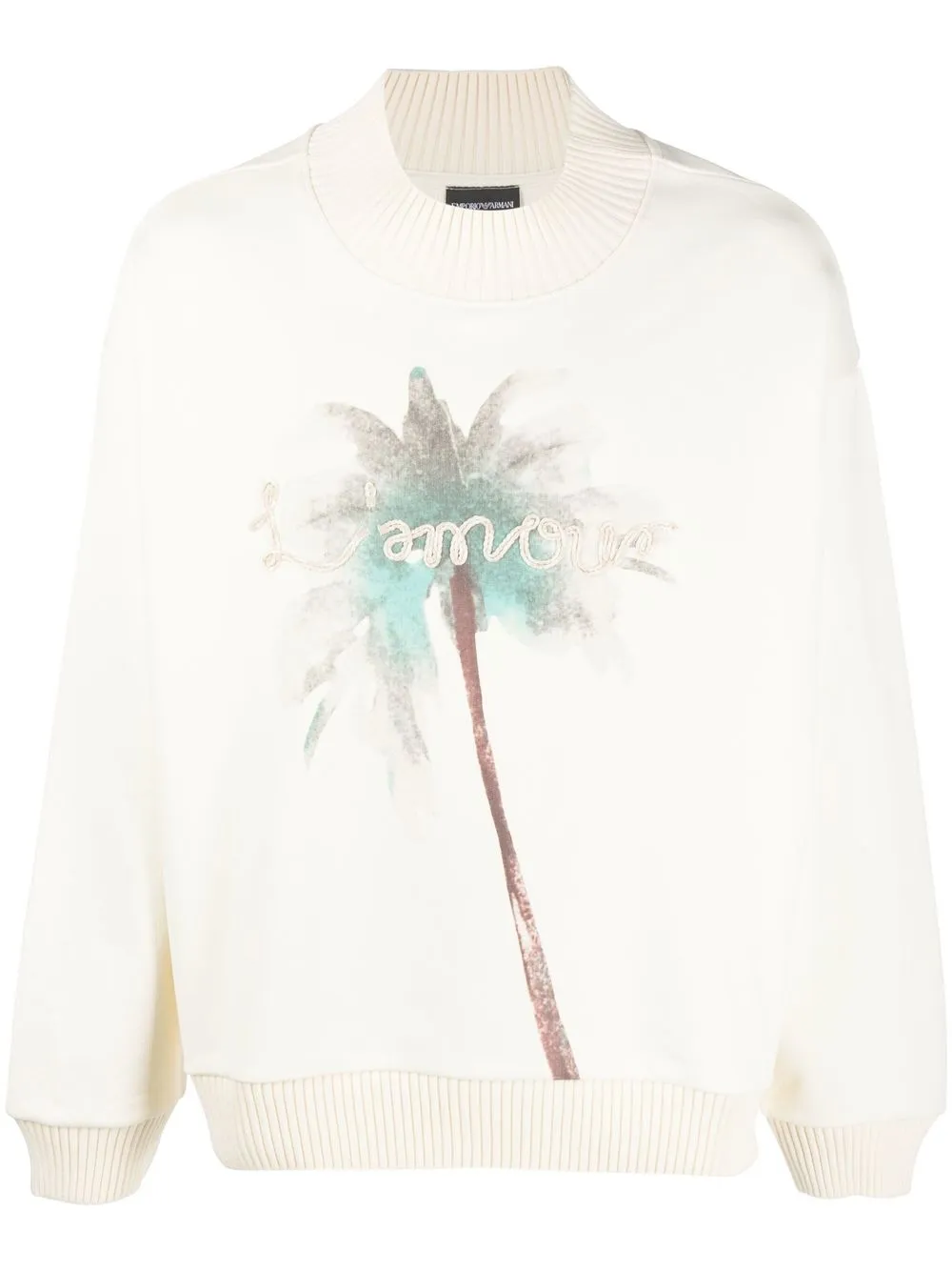 

Emporio Armani graphic-print detail sweatshirt - Neutrals