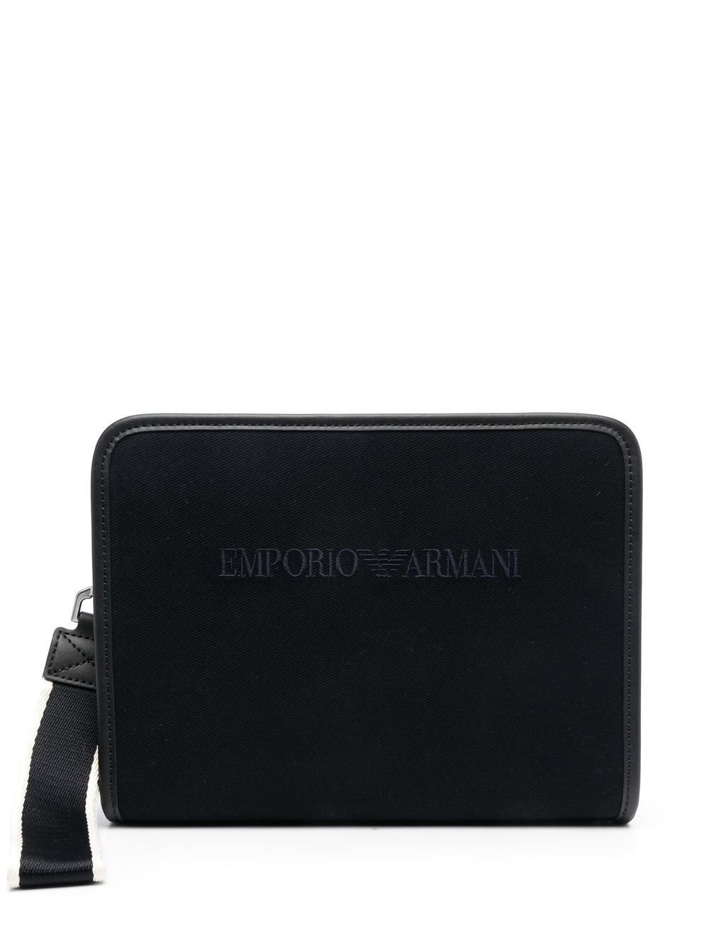 

Emporio Armani embroidered-logo detail tote bag - Blue