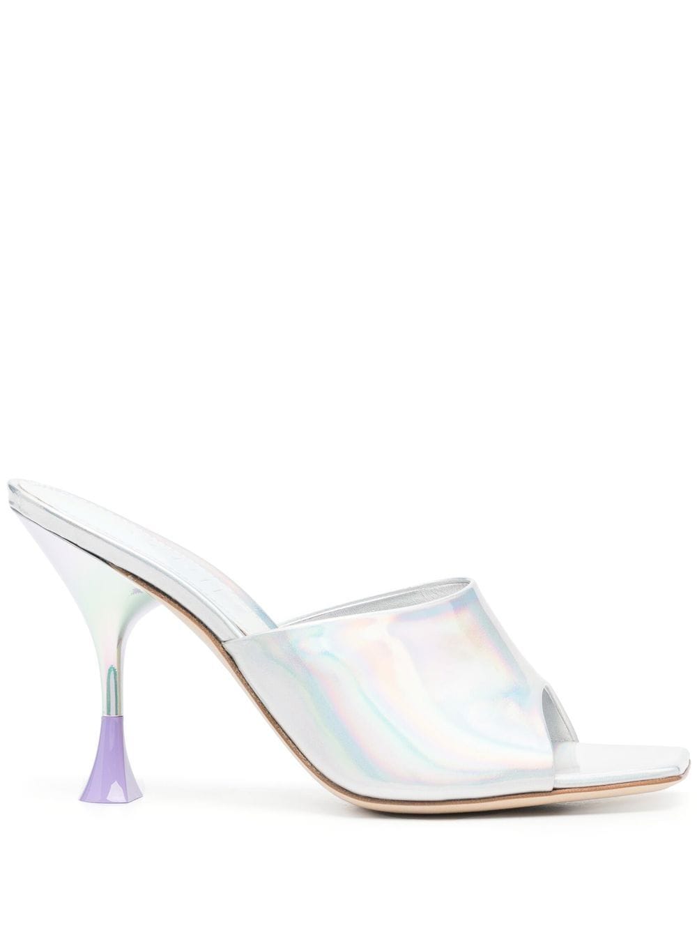 Shop 3juin 100mm Slip-on Leather Mules In Silver