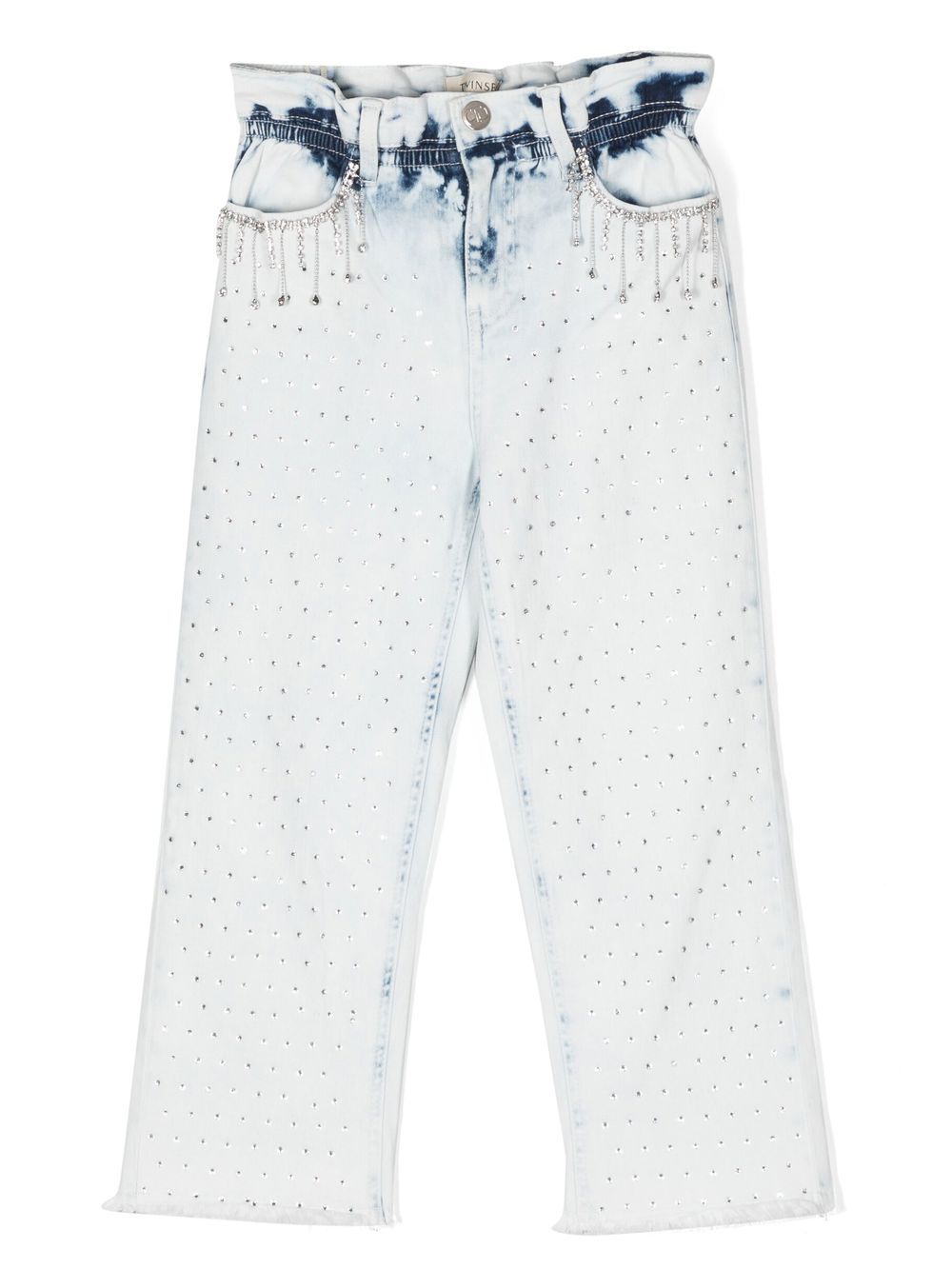 

TWINSET Kids jeans con detalles de cristal - Azul