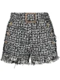 Edward Achour Paris rough-cut tweed shorts - Black