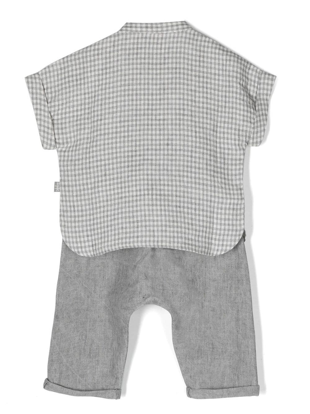 Shop Il Gufo Linen/flax Trousers Set In Grey